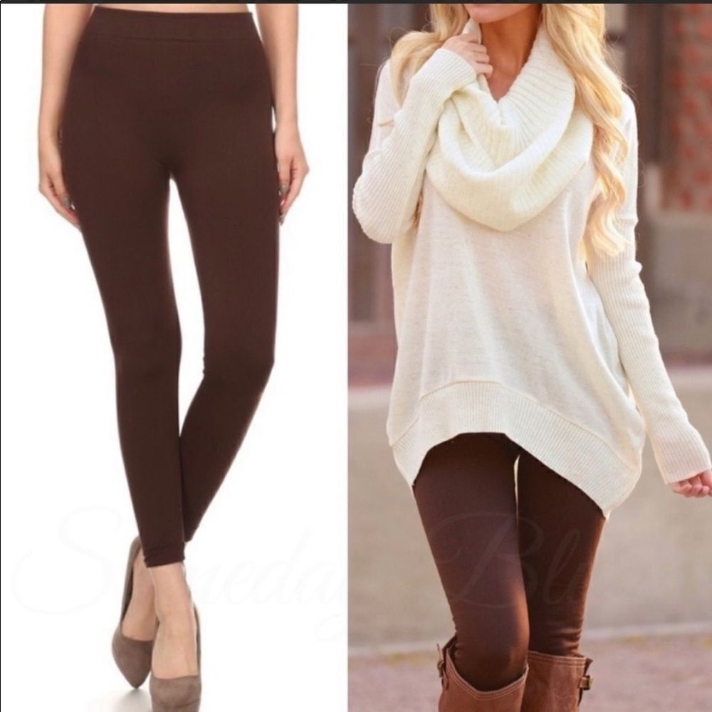 Brown Fleece Leggings​